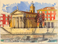 „Der Hafen von Nizza“ (18 × 24 cm) — Original-Aquarell