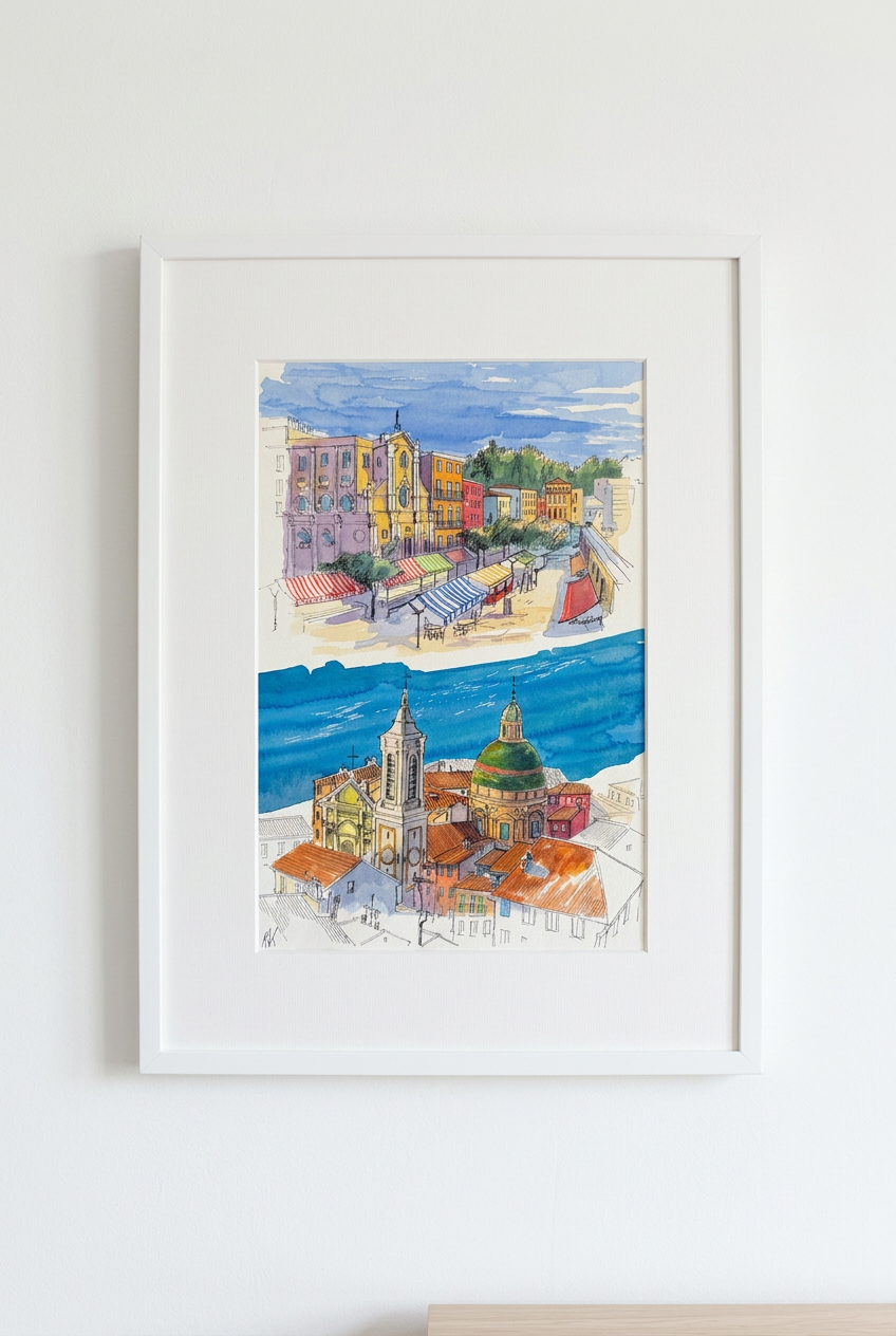 Diptychon „Altes Nizza“ (30 × 40 cm) — Mischtechnik