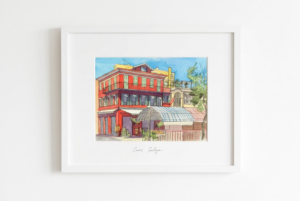 „Cours Saleya“ (18 × 24 cm) — Original-Aquarell