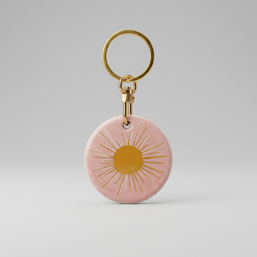 Médaillon de collection en porcelaine Rose (5 cm)