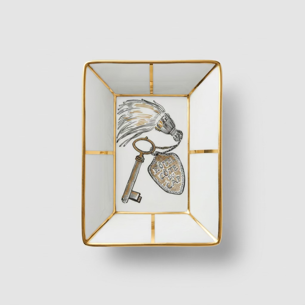トレイ「黄金の鍵」12cm x 9cm