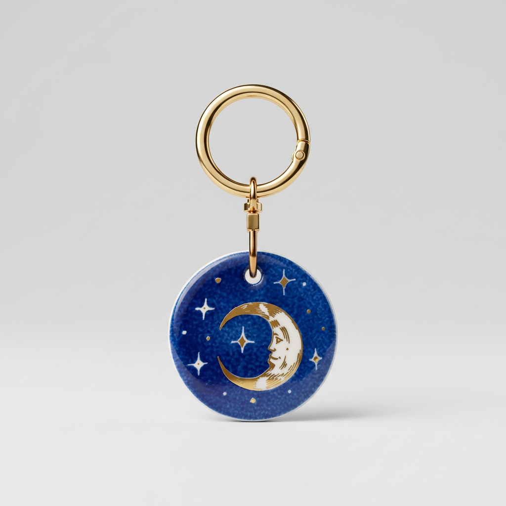 Médaillon de collection en porcelaine "La Lune" (5 cm)