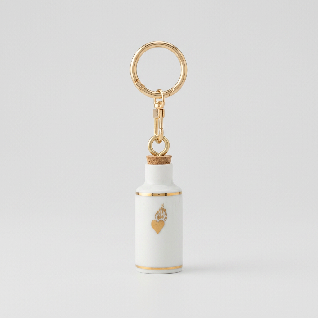 Porte-clés flacon en porcelaine « Potio Amoris » (5,5 cm)