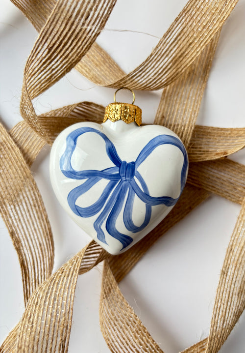 Weihnachtskugel - Blaue Schleife "Irène" (8cm)