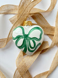 Weihnachtskugel - Grüne Schleife "Katarina" (8cm)