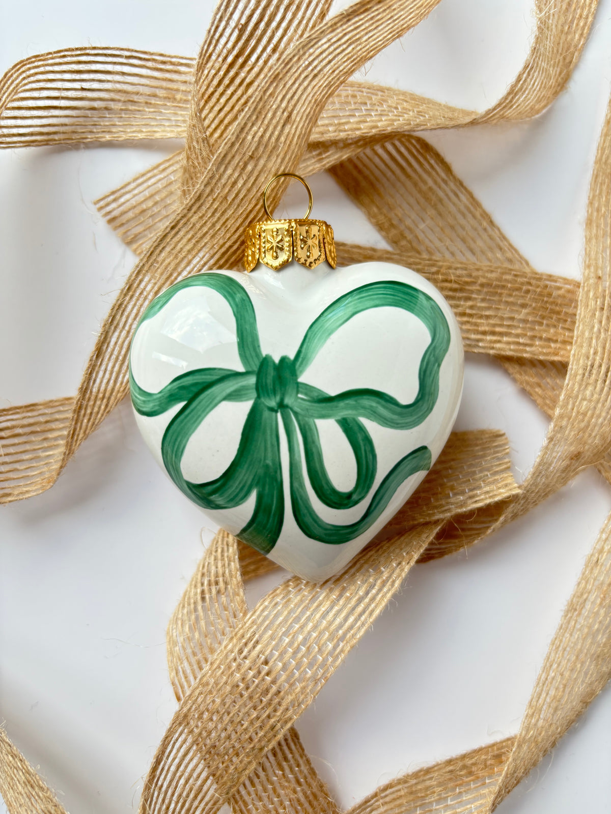 Boule de Noël - Nœud vert "Katarina" (8cm)