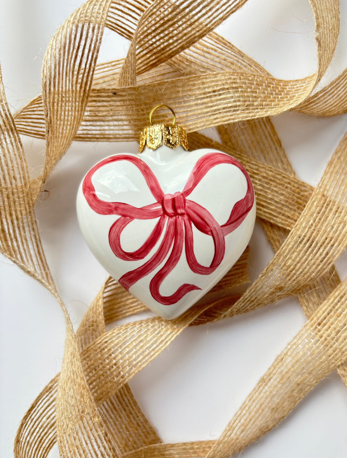Boule de Noël - Nœud rose "Alexandra" (8cm)