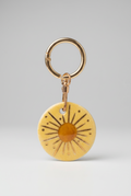 Médaillon de collection en porcelaine "Soleil" Jaune (5 cm)